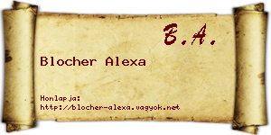Blocher Alexa névjegykártya